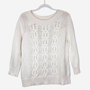 Talbots Sweater XL Chunky Cable Knit Round Neck Womens Pullover Size Extra Large